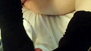 stroking cock in socks for that chubby foot fetish thrill