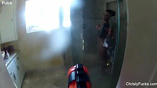 christy mack teases big tits in steamy shower nude play