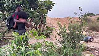 Skinny beauty groans loud pussy riding bastard's cock on deserted beach