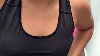 neighbor washes clothes for quick yoga fuck