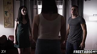 Chanel Preston and Evelyn Claire share taboo threesome licks and fucks