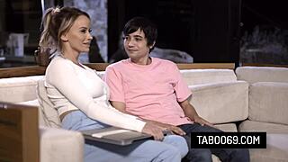 Hot Milf Pristine Edge Seduces Stud for Hardcore Couch Pounding