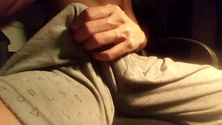 Hot Stud Moans Loud Jerking His Thick Cock In Pajamas