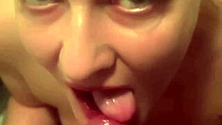 horny milf swettysvett after workout bathroom blowjob creampie mouthful explosion!