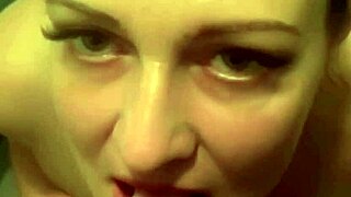 horny milf swettysvett after workout bathroom blowjob creampie mouthful explosion!