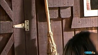 Brunette Whore Bent Over for Anal Pounding and Facial on Lodge Porch