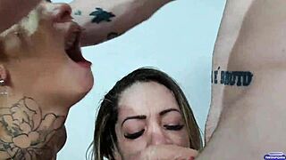 I share hot anal lesson video with deepthroat bareback assfucking action