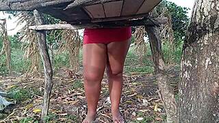 hot babe flashes wet pussy in public park while cuck films every detail