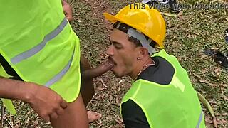 dude, check out workers barebacking hard on construction site
