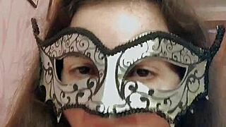 Russian brunette in stockings, I suck this thick dildo so sloppy, dirty talk while fingering my wet pussy closeup and anal play