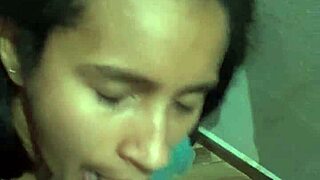 Petite Latina Swallows Cum in Sheer Room Encounter