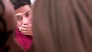 black teen ebony shares huge dick busty blonde roommate scarlit scandal