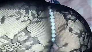 skinny latina in sexy dress shakes big ass to creamy vibrator finish