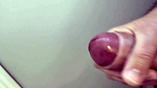 Intense close-up cumshots from solo big cock masturbation in bathroom and bedroom