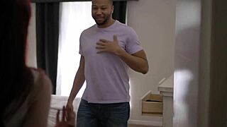 Redhead's jealousy sparks wild interracial date with monster black cock pounding