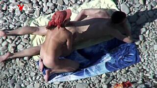Busty Cougar Milf Fucked Hard by Young Stud on Voyeur Beach