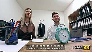 intense thrill as desperate wife fucks loan manager passionately right in office