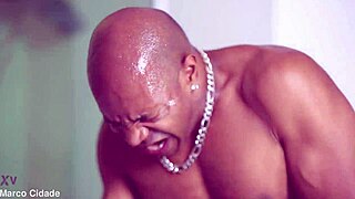 Two black studs blast cumshots deep in Vivian Falcon's eager mouth