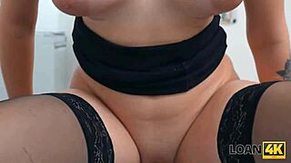 intense thrill as desperate wife fucks loan manager passionately right in office