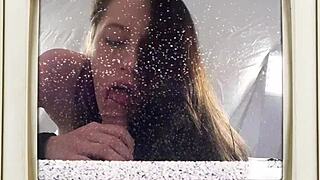 Miss marss pussy flooded in backstage cum blasting face fuck