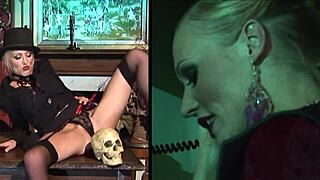 Natalia Faith teases with lingerie dildo fingering and anal play