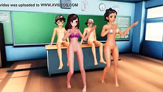 pokemon cosplay chicas bent over for doggystyle creampie