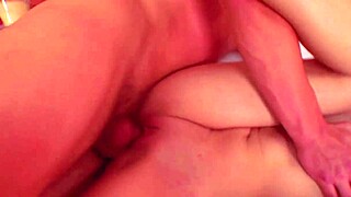 August horny amateur rides monster cock bent over deepthroat creampie