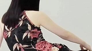 Skinny Asian Teases Small Tits in Sexy One Piece