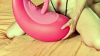 lara manara squirts insanely riding vibrating machine for g-spot clit orgasms