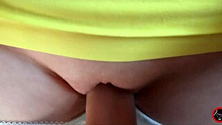 monster cock stretches tight wet pussy deep on crowded bus