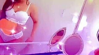 tanned brunette queen bee in sexy lingerie records steamy private videos