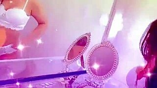 tanned brunette queen bee in sexy lingerie records steamy private videos