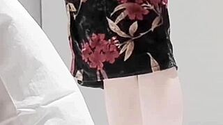 Skinny Asian Teases Small Tits in Sexy One Piece