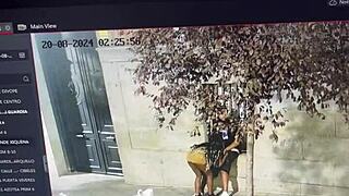 giving tender besitos kisses on throbbing penis in public outdoor street