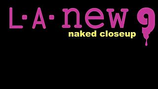 fresh-faced model flaunts her petite figure on sofa