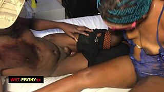 Crazy African Ebony Bitch Takes Huge Cock In Dripping Vibrating Pussy