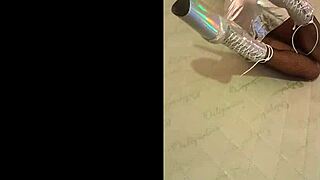 silver fishnets and high heel ankle boots look hot 🥵