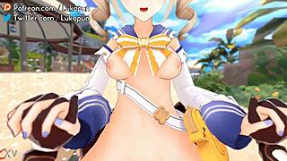 Barbara, ride cowgirl hard on Genshin beach animation?