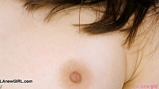 fresh-faced model flaunts her petite figure on sofa