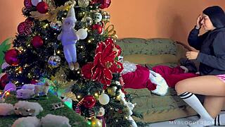 perverted santa gives naughty christmas ride with huge bbc gift