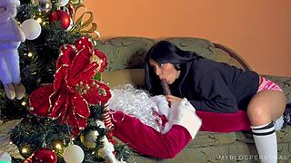 perverted santa gives naughty christmas ride with huge bbc gift