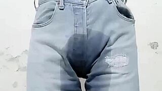Pissing Pants in Cloth Diapers with Intense Orgasms