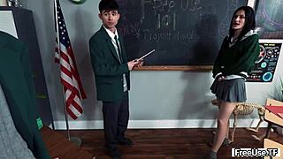 Whitney OC Earns Extra Credit Teacher Threesome in Skirt