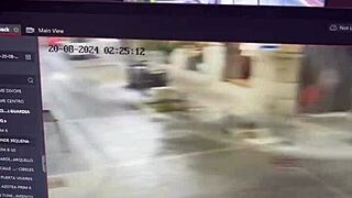 giving tender besitos kisses on throbbing penis in public outdoor street