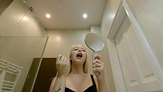 This hot Brazilian babe strips in the bathroom