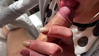 teasing milf plays foreskin licks spits and handjobs small cock pov
