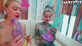 Extreme Punk Lesbians Stuff Oversized Toys Deep!