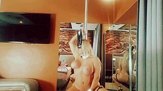 sexy tattooed latina blonde polydance bounces big natural tits this easter