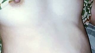 pregnant hijab helper relaxes in bedroom comfort