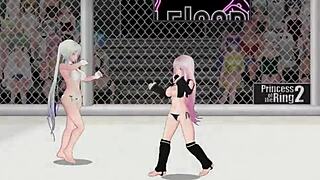 i crave isabel dominating natasha in princess lesbian wrestling